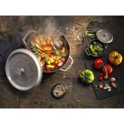 Staub Cocotte Rotonda - 28 Cm, Colore Grigio Grafite -Staub in Italia 000008451