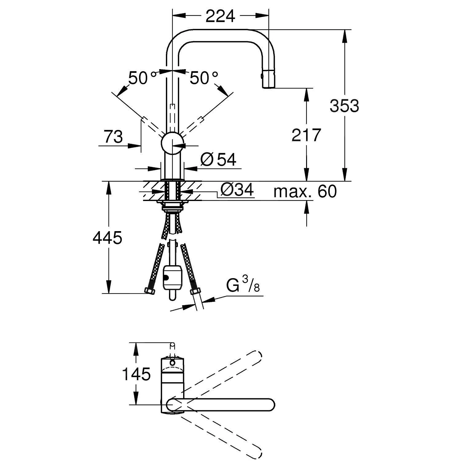 Grohe Minta - Miscelatore Da Lavello Con Doccetta Estraibile, Warm Sunset Spazzolato 32322DL2 4 Grohe Minta - Miscelatore Da Lavello Con Doccetta Estraibile, Warm Sunset Spazzolato 32322DL2 - immagine 2