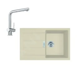Franke Set - Set Da Cucina T81, Lavello In Tectonite S2D 611-78 E Miscelatore Samoa, Beige/cromo 143.0675.729