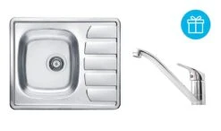 Alveus Set - Set Lavello Zoom 10, Baterie Riviera + Regalo, Cromo SETA265