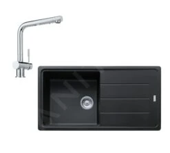 Franke Set - Set G135, Lavello In Fragranite BFG 611 E Miscelatore Samoa, Nero Spazzolato/cromo 114.0675.663