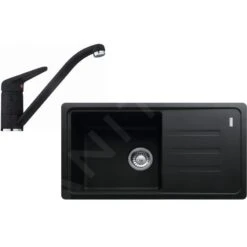 Franke Set - Set Da Cucina G121, Lavello In Fragranite BSG 611-78/39, Onice + Miscelatore FC 9541.071, Cromo/onice 114.0441.170