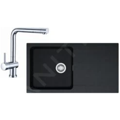 Franke Set - Set Da Cucina T39, Lavello In Tectonite OID 611, Nero + Miscelatore SAMOA 114.0441.299