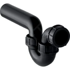 Geberit Accessori - Sifone Per Lavello, Con Raccordo A Compressione, Ingresso E Uscita Orizzontali, D 56 Mm, D1 56 Mm 152.046.16.1