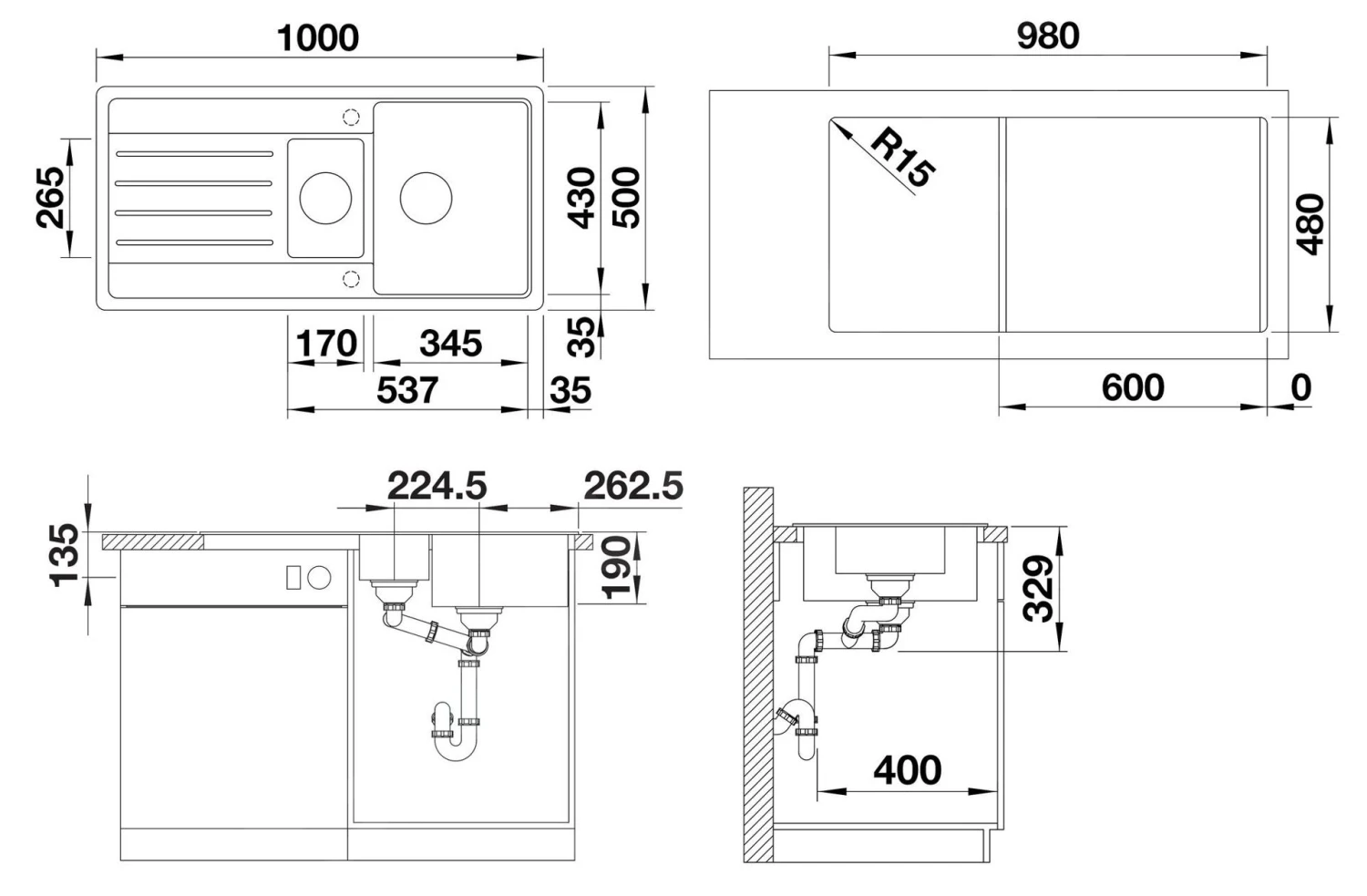 Blanco Legra 6 - Lavello In Silgranit, 1000x500 Mm, Antracite 522207 4 Blanco Legra 6 - Lavello In Silgranit, 1000x500 Mm, Antracite 522207 - immagine 2