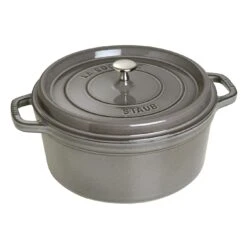 Staub in Italia 7 Staub Cocotte Rotonda - 28 Cm, Colore Grigio Grafite