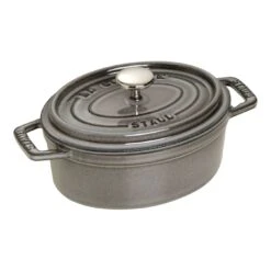 Staub Cocotte Ovale - 17 Cm, Colore Grigio Grafite