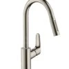 Hansgrohe Focus M41 - Miscelatore Monocomando Per Lavello Con Doccetta Estraibile, Simil Inox 31815800