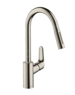 Hansgrohe Focus M41 - Miscelatore Monocomando Per Lavello Con Doccetta Estraibile, Simil Inox 31815800
