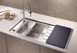 Blanco Andano - Lavello, 1000x500 Mm, Con Comando Remoto Dello Scarico E Vaschetta, Acciaio Inox 523000 -Staub in Italia 4888bc4389352af8c07bb0ad