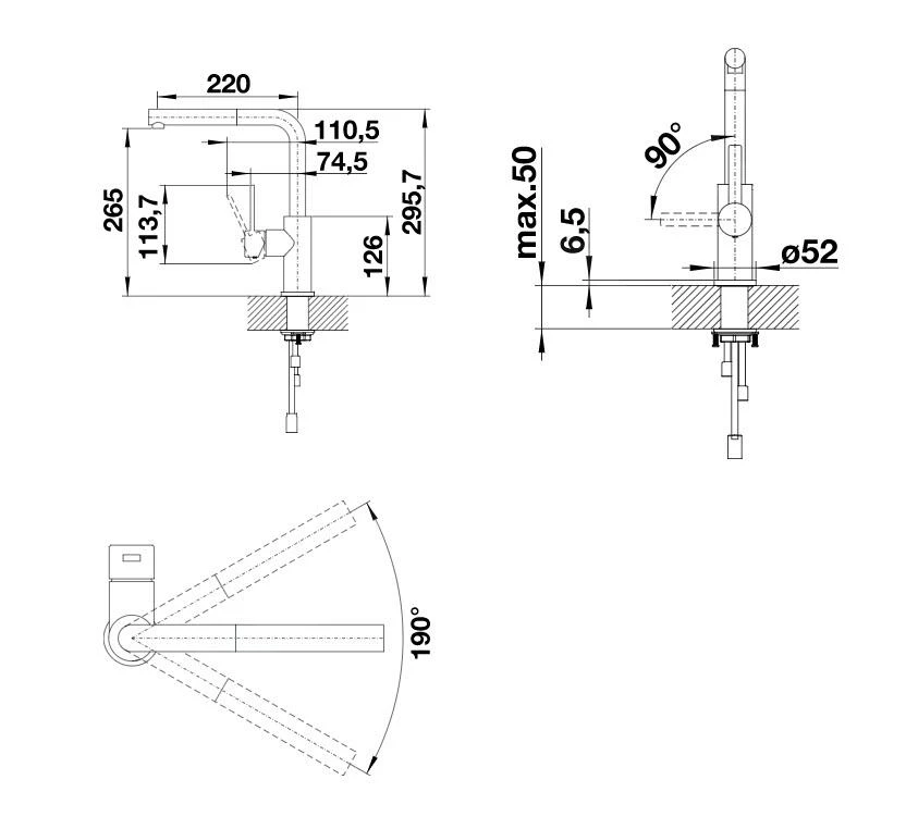 Blanco Lanora S - Miscelatore Da Lavello Con Bocca Di Erogazione Estraibile, Acciaio Inox Spazzolato 523123 4 Blanco Lanora S - Miscelatore Da Lavello Con Bocca Di Erogazione Estraibile, Acciaio Inox Spazzolato 523123 - immagine 2