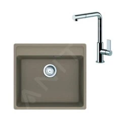 Franke Set - Set G247, Lavello In Fragranite MRG 610-52 RTL E Miscelatore FN 7394.031, Cashmere/cromo 114.0675.637