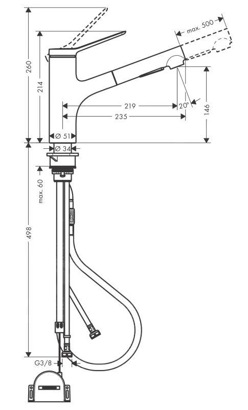 Hansgrohe Zesis M33 - Miscelatore Da Lavello 150, Con Doccetta Estraibile, SBox Lite, Simil Inox 74803800 4 Hansgrohe Zesis M33 - Miscelatore Da Lavello 150, Con Doccetta Estraibile, SBox Lite, Simil Inox 74803800 - immagine 2