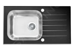 Staub in Italia 40 Alveus Altone - Lavello 780x435 Mm, Con Comando Dello Scarico, Vetro Nero/acciaio Inox 1114558