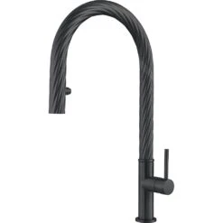 Franke Maris - Miscelatore Da Lavello FP 6698.901 Con Bocca Di Erogazione Estraibile, Nero Opaco 115.0576.698