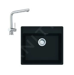 Franke Set - Set G246, Lavello In Fragranite MRG 610-52 RTL E Miscelatore Samoa, Onice/cromo 114.0675.609