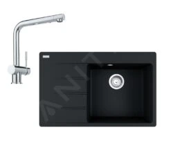 Franke Set - Set G224, Lavello In Fragranite CNG 611-78 TL/7 E Miscelatore Samoa, Onice/cromo 114.0650.801