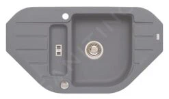 Alveus Niagara - Lavello In Granito 900x500 Mm, Con Comando Dello Scarico, Steel 1107862