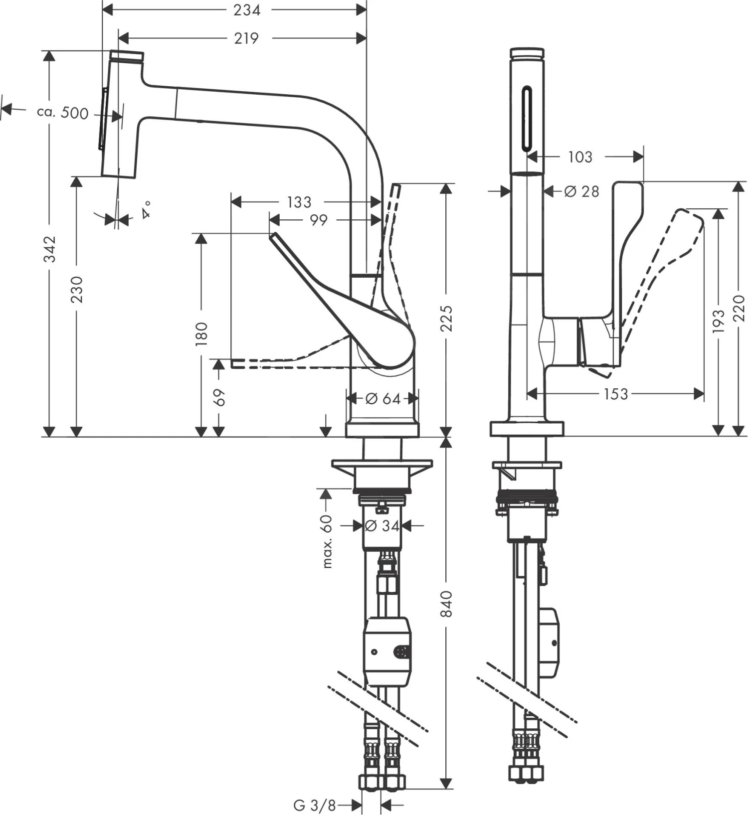 Axor Citterio - Miscelatore Da Lavello Con Doccetta Estraibile, Nero Opaco 39863670 4 Axor Citterio - Miscelatore Da Lavello Con Doccetta Estraibile, Nero Opaco 39863670 - immagine 2