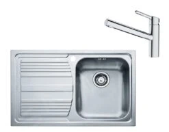 Franke Set - Set N86, Lavello In Acciaio Inox LLX 611/7 E Miscelatore FC 3054.031, Inox/cromo 101.0650.596