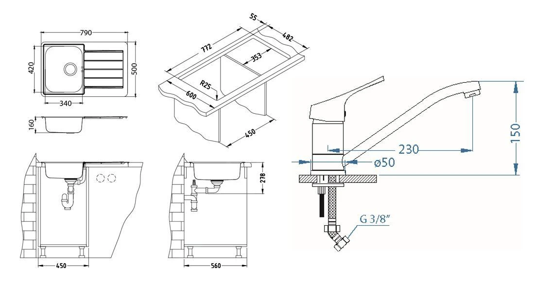 Alveus Set - Set Lavello Line 80, Baterie Riviera + Regalo, Cromo SETA271 4 Alveus Set - Set Lavello Line 80, Baterie Riviera + Regalo, Cromo SETA271 - immagine 2