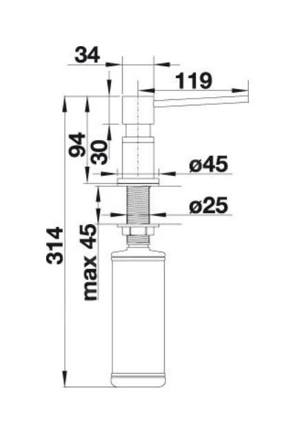 Blanco Accessori - Dispenser Di Detergente Lato, Bianco/cromo 525814 4 Blanco Accessori - Dispenser Di Detergente Lato, Bianco/cromo 525814 - immagine 2