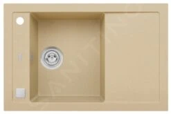 Alveus Formic - Lavello In Granito 760x500 Mm, Con Comando Dello Scarico, Beige 1108033