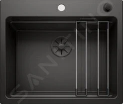Blanco Etagon 6 - Lavello In Silgranit, 600x510 Mm, Con Comando Remoto Dello Scarico A Con Guide Scorrevoli, Black Edition, Nero 526339