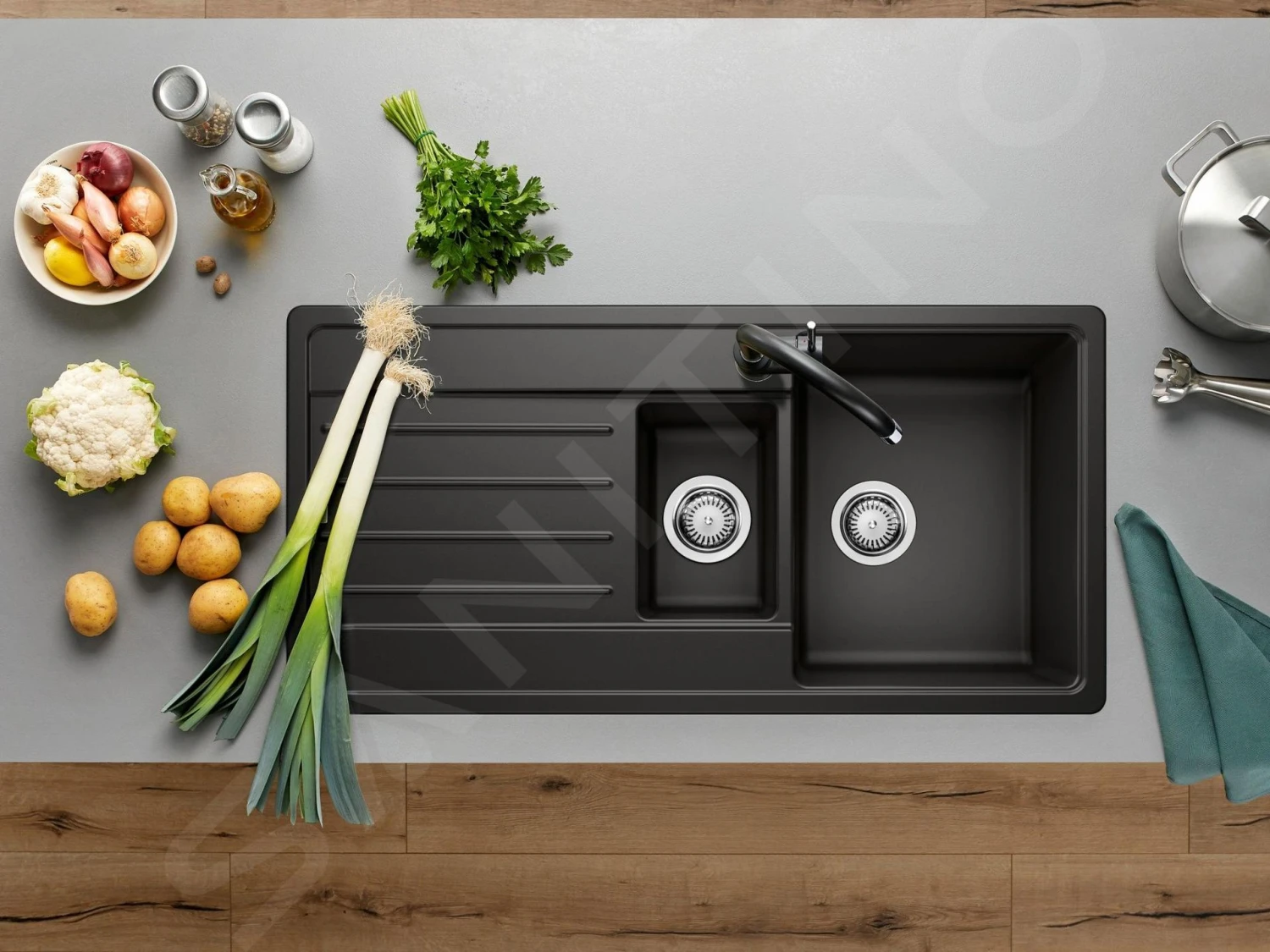 Blanco Legra 6 - Lavello In Silgranit, 1000x500 Mm, Antracite 522207 5 Blanco Legra 6 - Lavello In Silgranit, 1000x500 Mm, Antracite 522207 - immagine 3