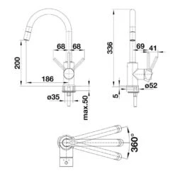 Blanco Mida S - Miscelatore Da Lavello Con Bocca Di Erogazione Estraibile, Bianco Fine/cromo 526968